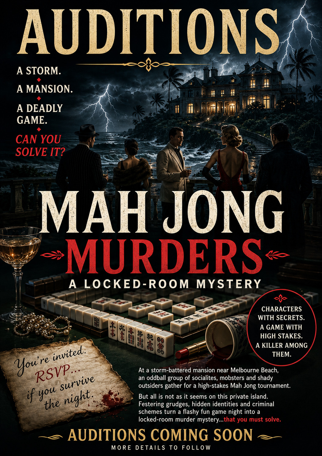 Mah Jong Murders audition flyer